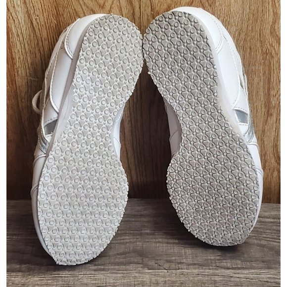 Asics Cheer 8 GS Kid's Size 12 White Silver Black Cheerleading Shoes - Picture 6 of 8